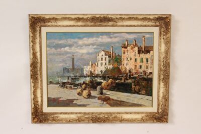 Antonio Gravina port scene painting