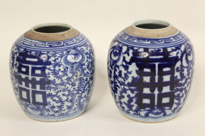 Pair of Chinese blue and white ginger jars