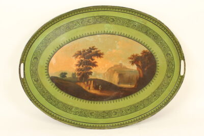 Continental painted tole tray