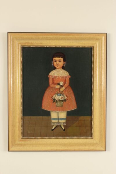 Folk art painting signed Oscar