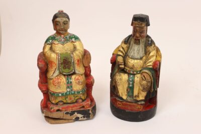 Pair of Chinese wood carvings