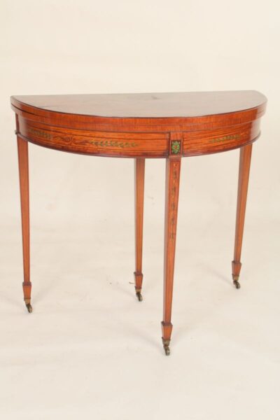English Edwardian painted satinwood games table