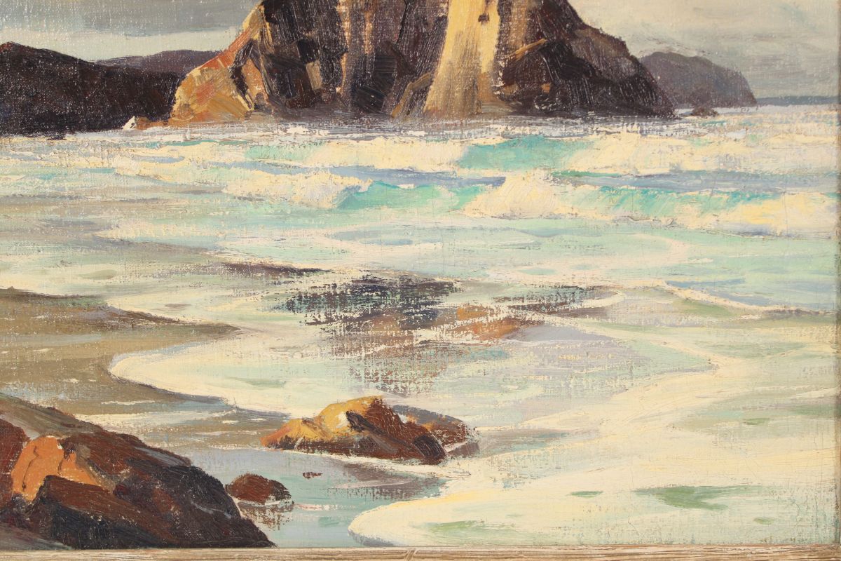 California Coastal Painting of Morro Bay by Bennett Bradbury (1914-1991). - Image 7