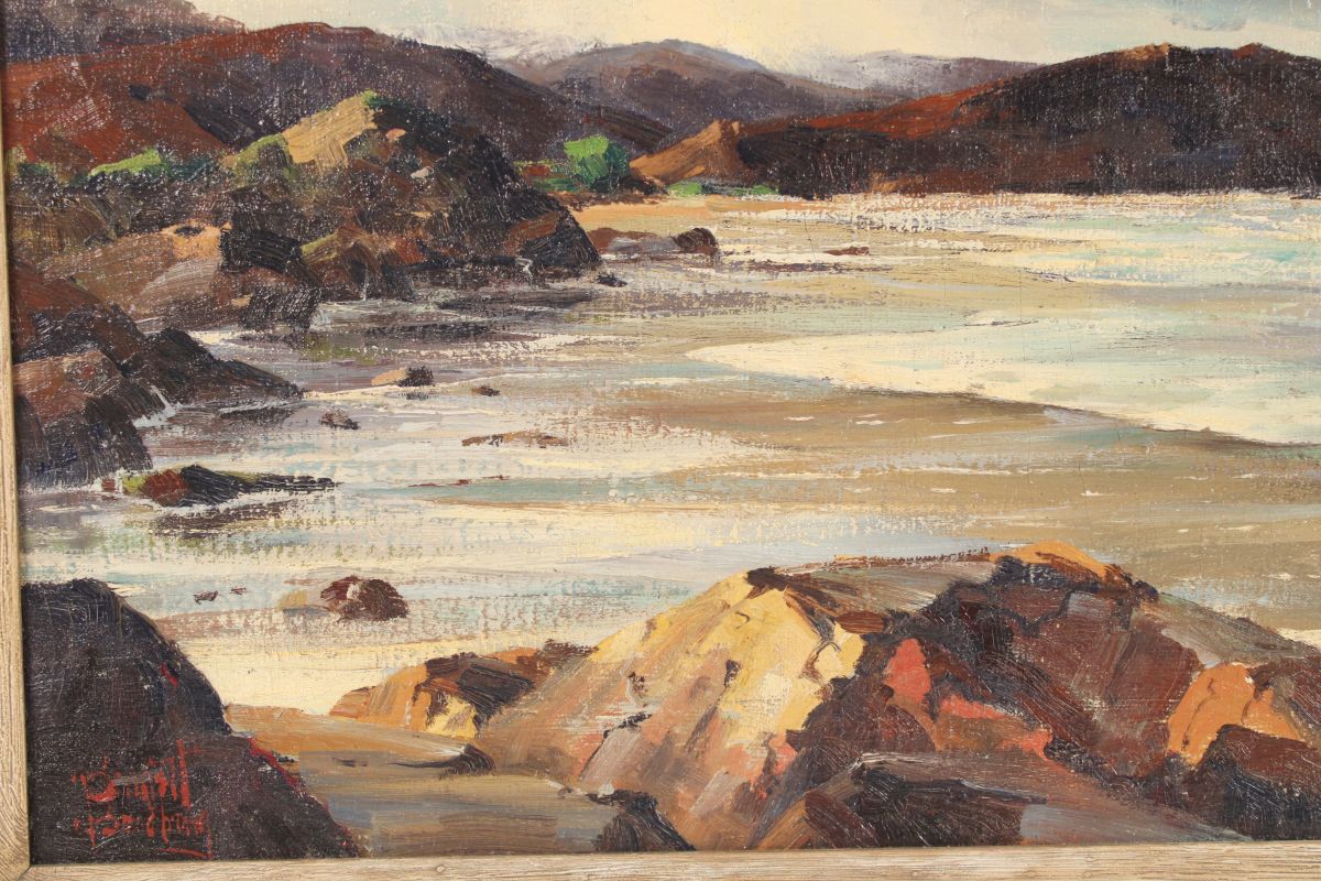 California Coastal Painting of Morro Bay by Bennett Bradbury (1914-1991). - Image 8
