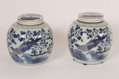 Pair of Chinese blue and white ginger jars
