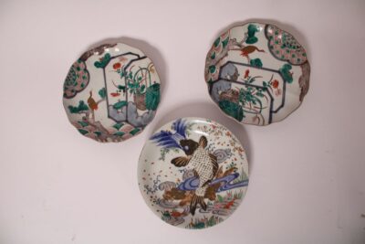 3 Antique Imari Plates