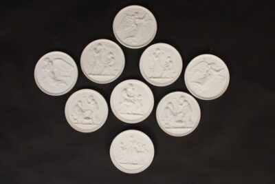 Set of 9 Royal Copenhagen Bisque Porcelain Rondels