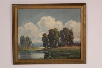 Painting of Sauvie's Island Oregon by Clyde Leon Keller (1872-1962)