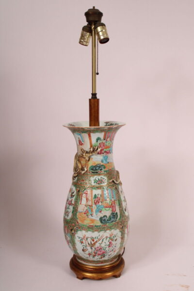 Chinese Export Famille Rose Porcelain Lamp Base
