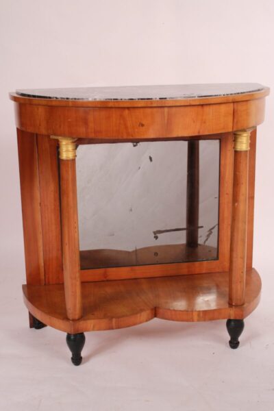 19th Century Biedermeier Fruitwood Demi Lune Console Table