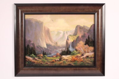 Painting of Bridal Veil Falls Yosemite by Heine Hartwig (born 1937)