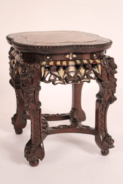 Chinese Rosewood Taboret with Mother of Pearl Inlay
