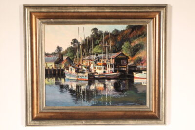 Painting of Noyo Bay by Filastro Mottola (1915-2008)