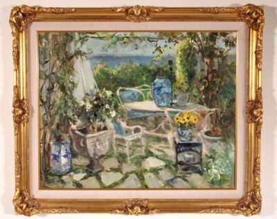 Impressionist Garden Scene Painting by Allayn Stevens