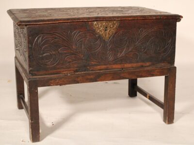 18/19th Century Oak Bible Box on a Later Stand